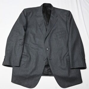 John Cooper 48R USA Made Gray Flannel Wool Mens Blazer Suit Jacket Sport Coat